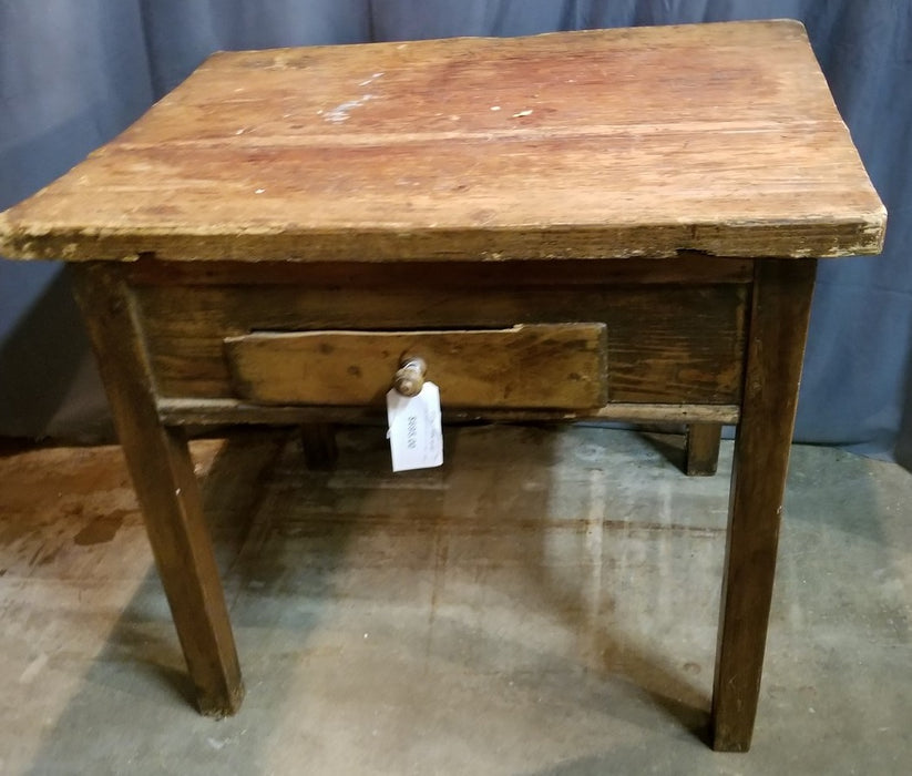 LARGE RUSTIC PINE TABLE WITH DRAWER