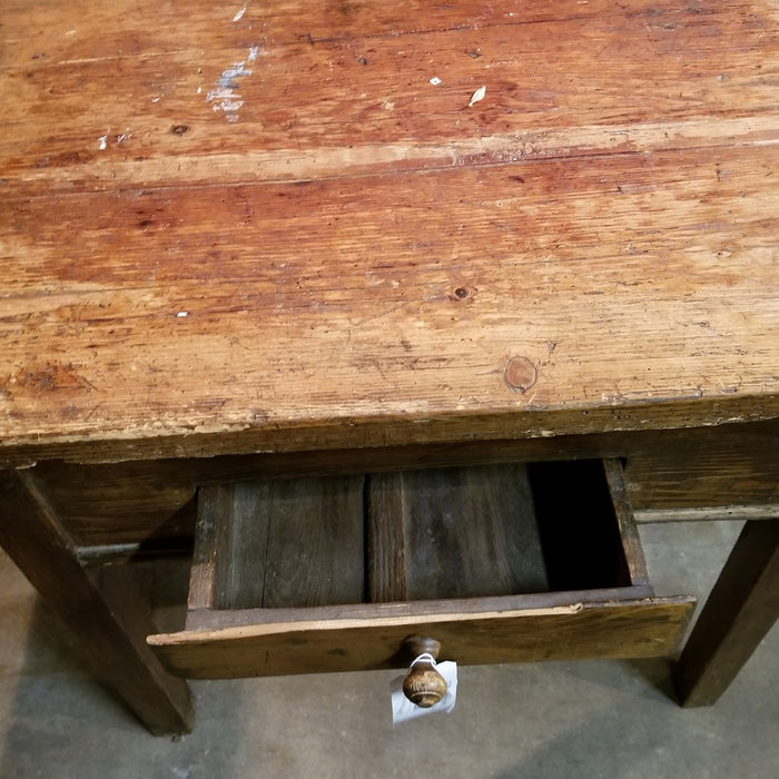 LARGE RUSTIC PINE TABLE WITH DRAWER