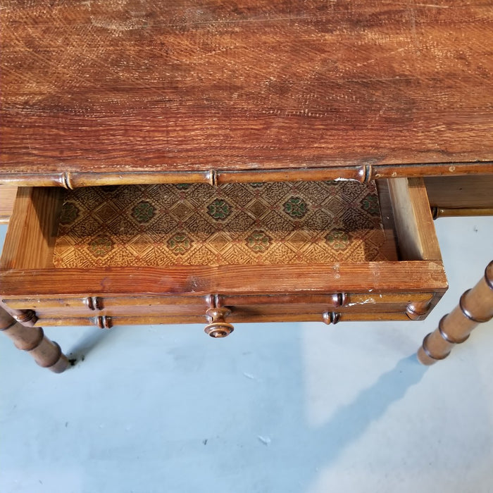 FAUX BAMBOO TABLE WITH DRAWER