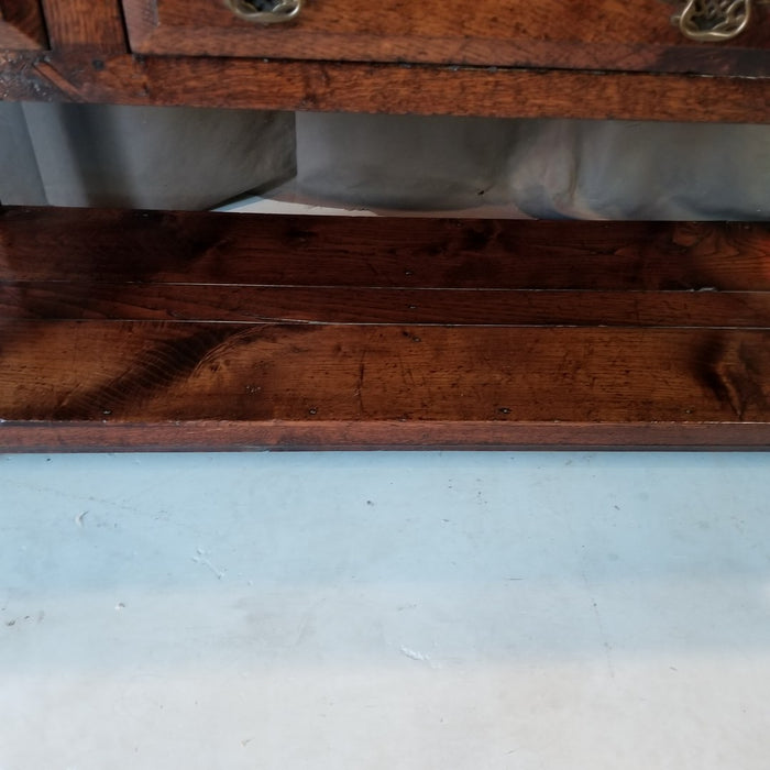 SHALLOW LOW BENCHMADE OAK CONSOLE WITH DRAWER