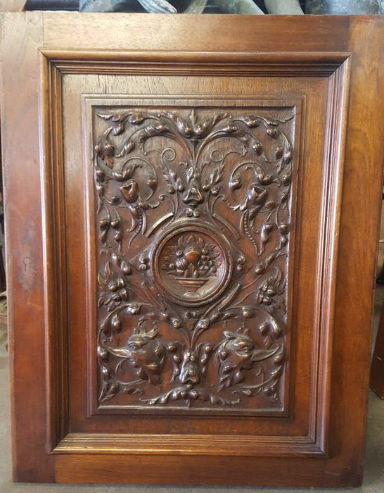CARVED FLORAL PANEL WITH DOLPHINS