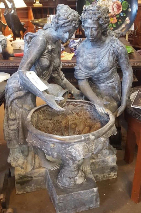 BRONZE FOUNTAIN WITH 2 LADIES