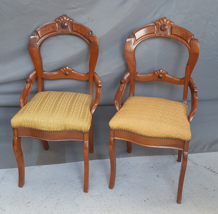 PICKED UP ON 8/28 PAIR VICTORIAN WALNUT HALL CHAIRS