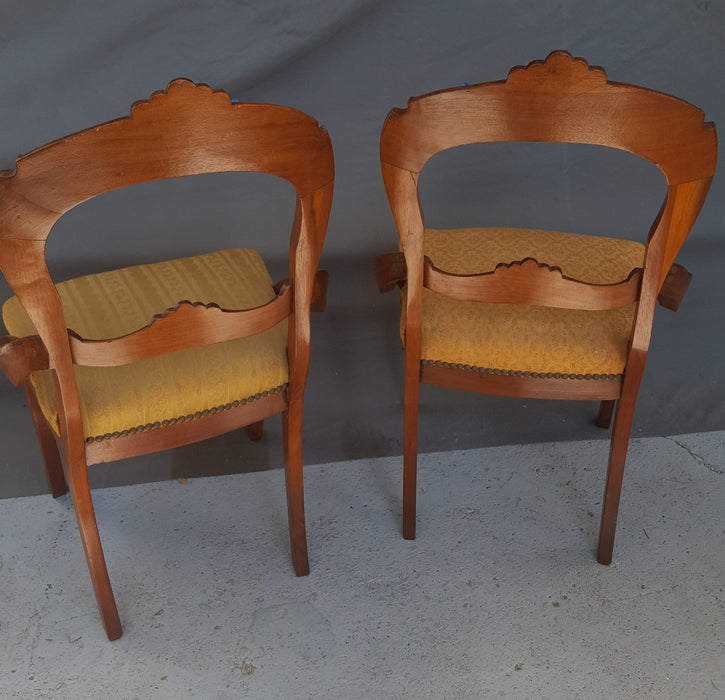 PICKED UP ON 8/28 PAIR VICTORIAN WALNUT HALL CHAIRS
