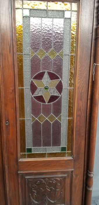 HENRI II BOOKCASE WITH  STAINED GLASS DOORS