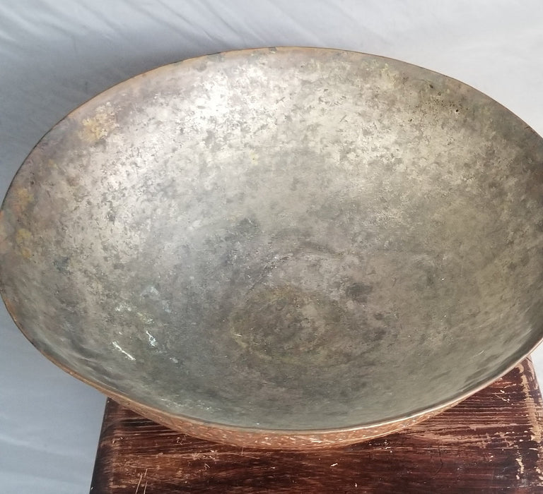 LARGE ORNATE HAND MADE COPPER BOWL