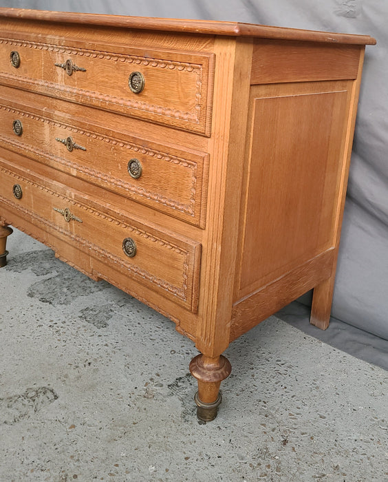 LIGHT OAK LOUIS XVI LOW CHEST