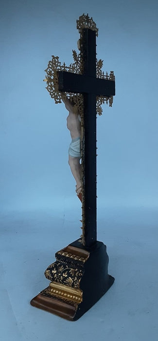 POLYCHROME STANDING CRUCIFIX