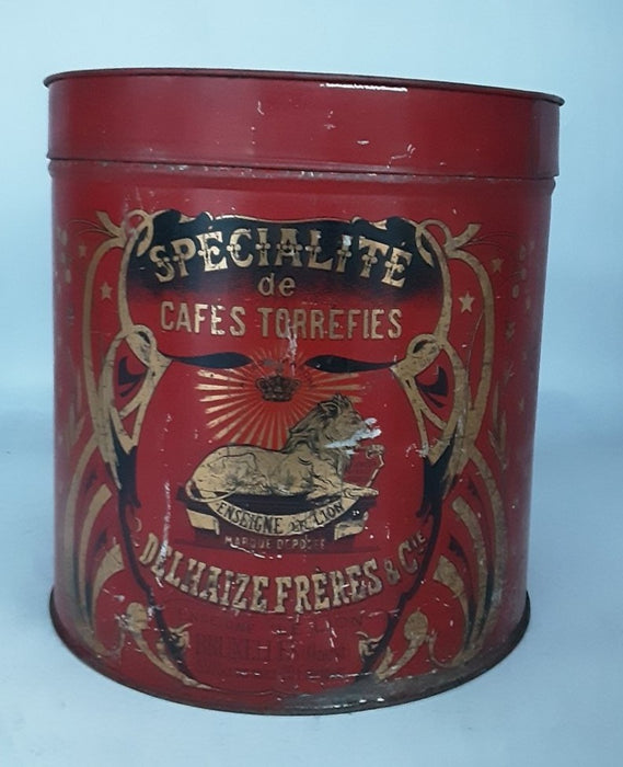 LARGE BELGIAN RED COFFEE CAN