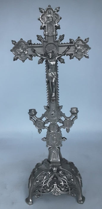 STANDING NICKLE CRUCIFIX WITH SAINTS