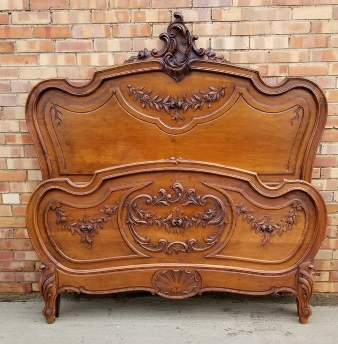 LOUIS XV FRENCH WALNUT BED