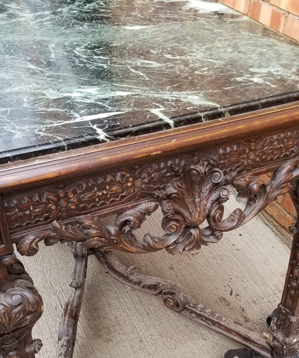 GREEN MARBLE TOP LOUIS XIV CENTER TABLE AS IS MARBLE TOP