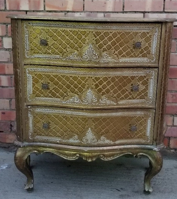 LARGE GOLD AND WHITE FLORENTINE CHEST