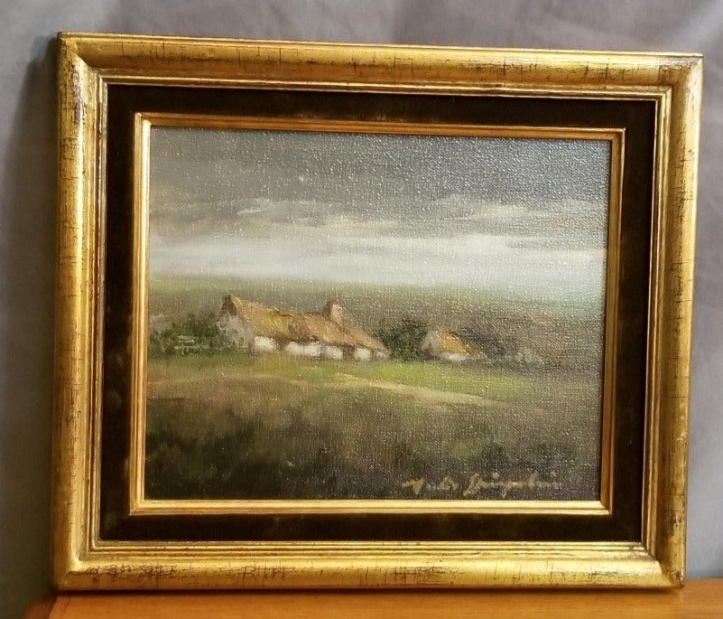 SOLD SMALL BELGIAN FARM OIL PAINTING