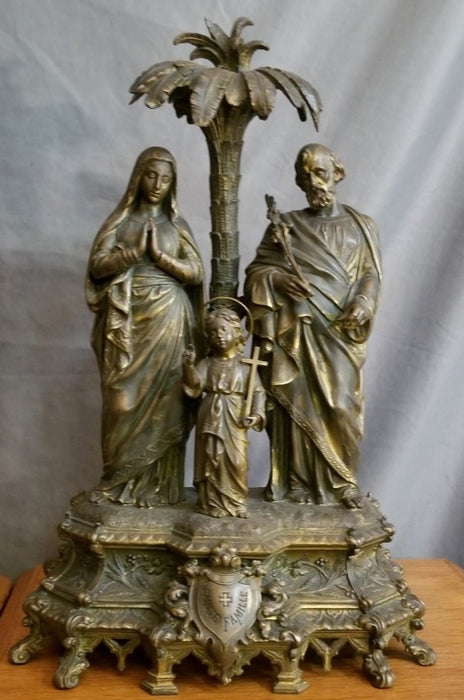 METAL STATUE OF HOLY FAMILY