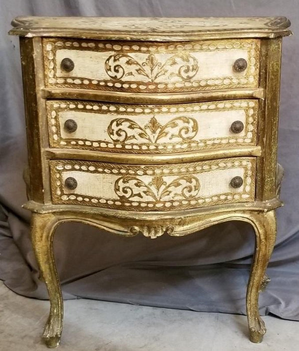SMALL GOLD AND WHITE FLORENTINE CHEST