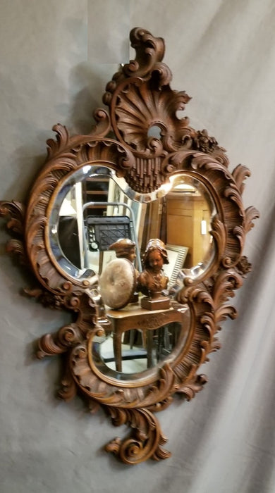 SOLD SHELL CARVED LOUIS XV ASYMMETRICAL MIRROR