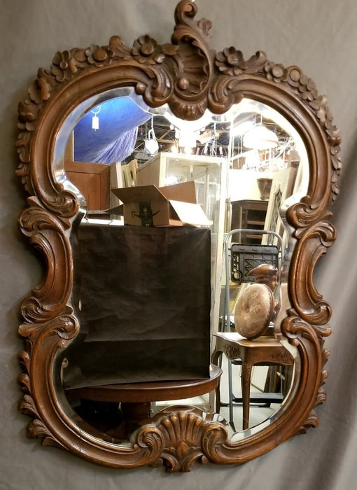 SMALL ASYMETRICAL CARVED LOUIS XV MIRROR -NO BEVEL