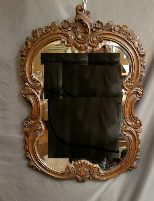 SMALL ASYMETRICAL CARVED LOUIS XV MIRROR -NO BEVEL