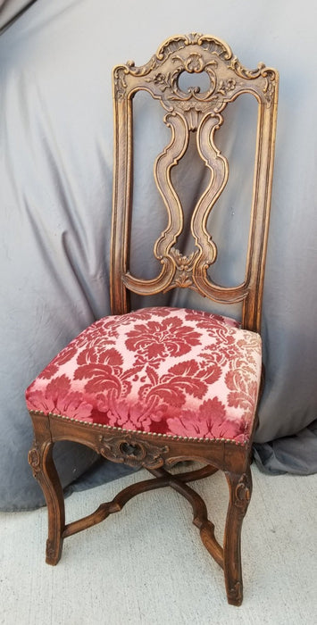 PEGGED LIEGES DESK CHAIR WITH MAUVE SEAT