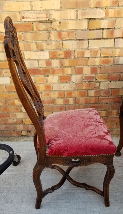 PEGGED LIEGES DESK CHAIR WITH MAUVE SEAT