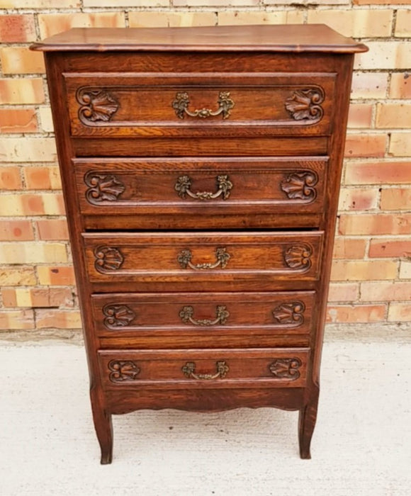 5 DRAWER COUNTRY FRENCH OAK LINGERIE CHEST