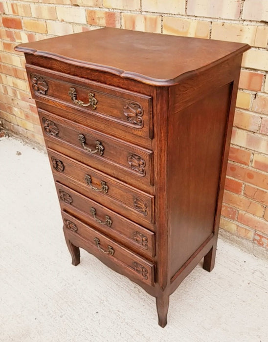 5 DRAWER COUNTRY FRENCH OAK LINGERIE CHEST