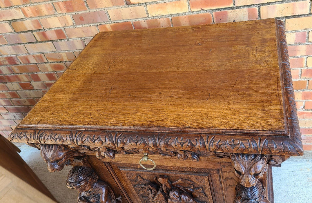 LARGE PUTTI CARVED JAM CUPBOARD WITH BIRD