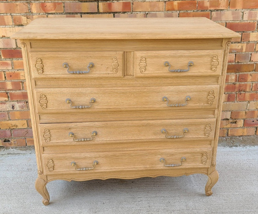 COUNTRY FRENCH RAW OAK 5 DRAWER CHEST