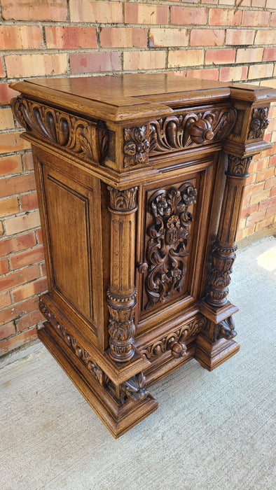 RENNAISANCE REVIVAL HIGHLY CARVED OAK JAM CUPBOARD