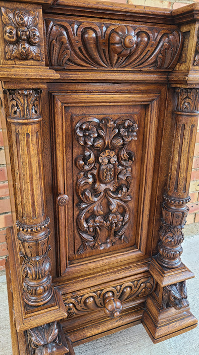 RENNAISANCE REVIVAL HIGHLY CARVED OAK JAM CUPBOARD