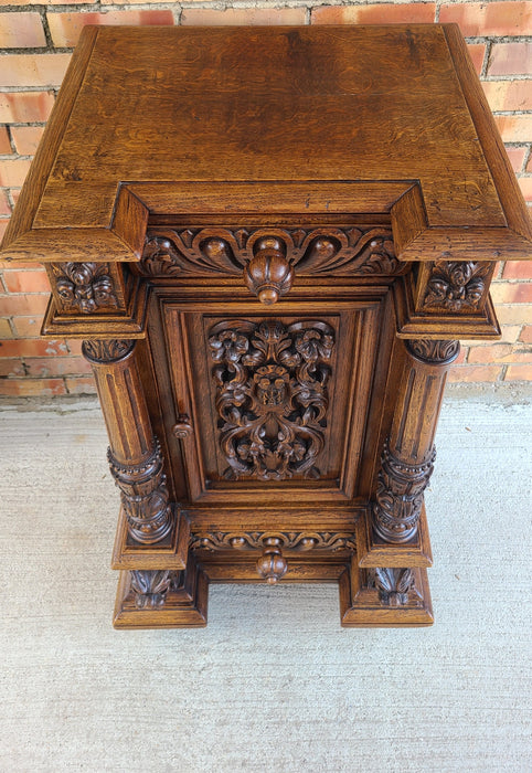 RENNAISANCE REVIVAL HIGHLY CARVED OAK JAM CUPBOARD