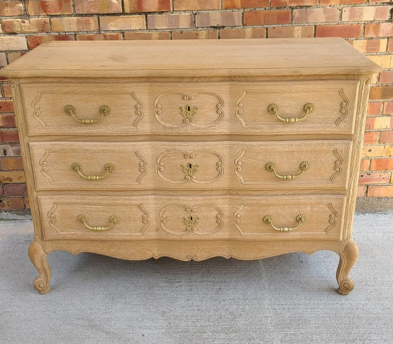 LARGE RAW OAK 3 DRAWER CHEST