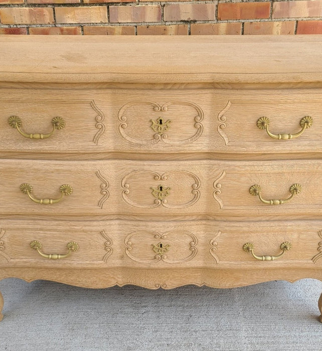 LARGE RAW OAK 3 DRAWER CHEST