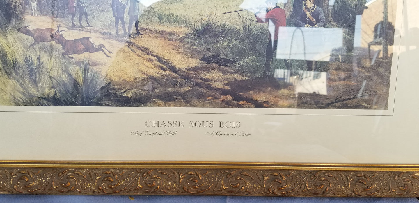 PRINT OF CHASSE SOUS BOIS
