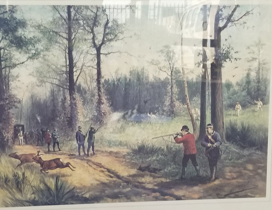 PRINT OF CHASSE SOUS BOIS