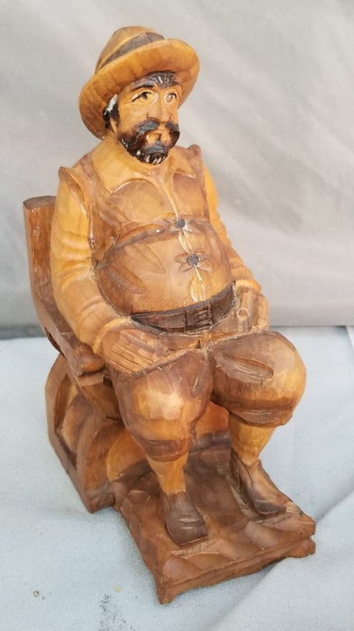 CARVED WOOD MAN BOOKEND