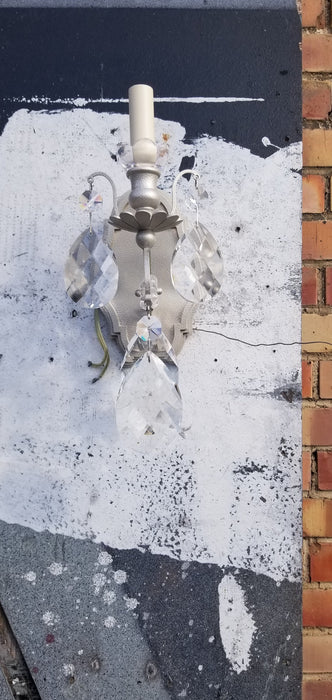 PAIR OF SILVER COLOR AND PRISM SCONCES