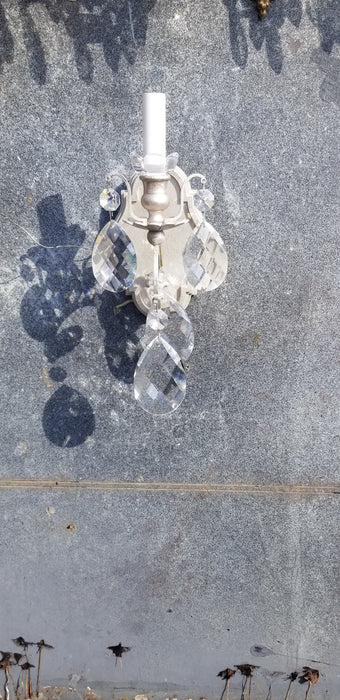 PAIR OF SILVER COLOR AND PRISM SCONCES