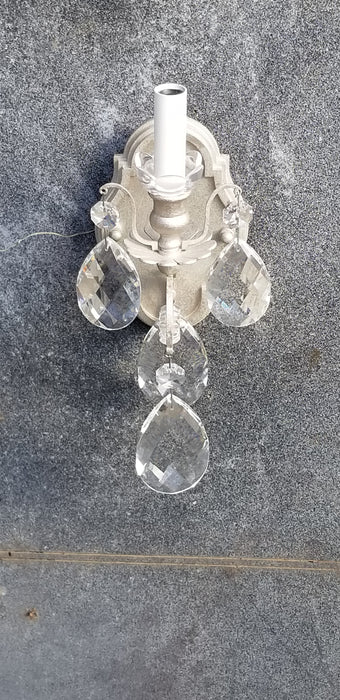 PAIR OF SILVER COLOR AND PRISM SCONCES