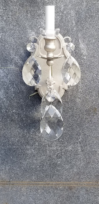PAIR OF SILVER COLOR AND PRISM SCONCES