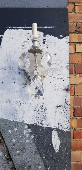 PAIR OF SILVER COLOR AND PRISM SCONCES