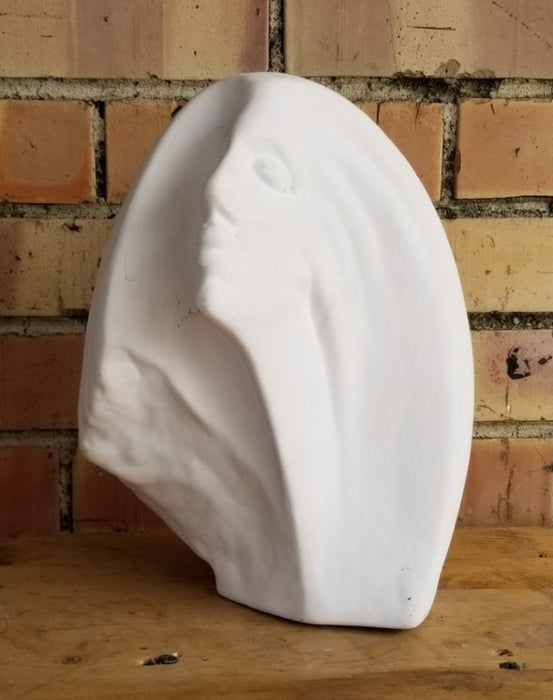 MODERN CERAMIC LADY FACE SCULPTURE