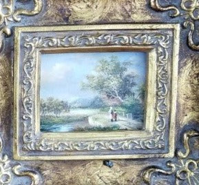 SMALL LANDSCAPE OIL PAINTING IN GOLD FRAME