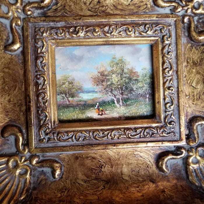SMALL LANDSCAPE OIL PAINTING IN GOLD FRAME