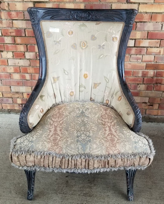 LOUIS XVI STYLE CHAIR WITH GREEN UPHOLSTERY