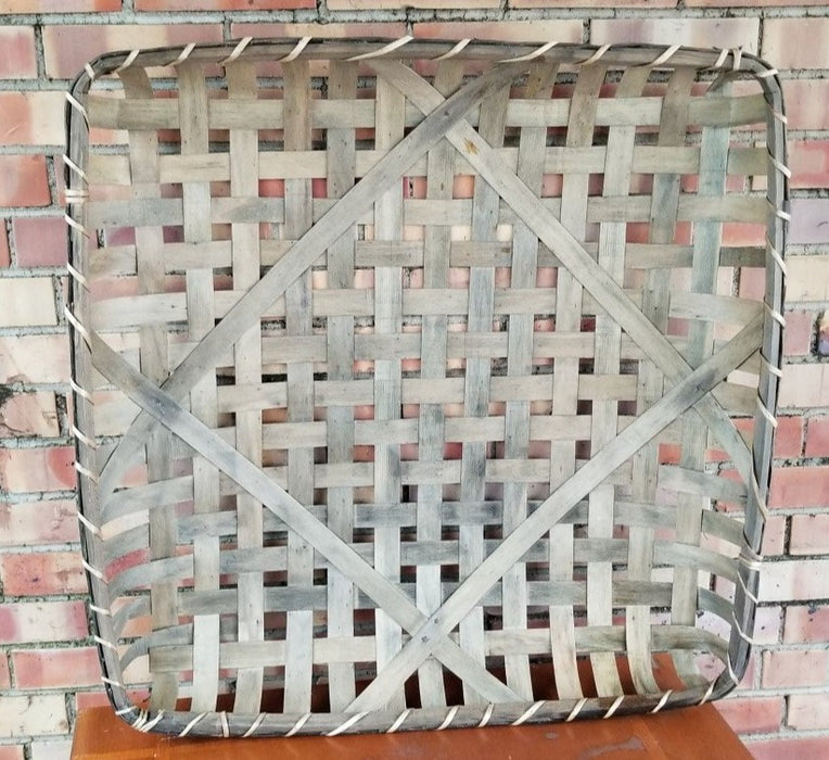 LARGE FLAT WOVEN BASKET