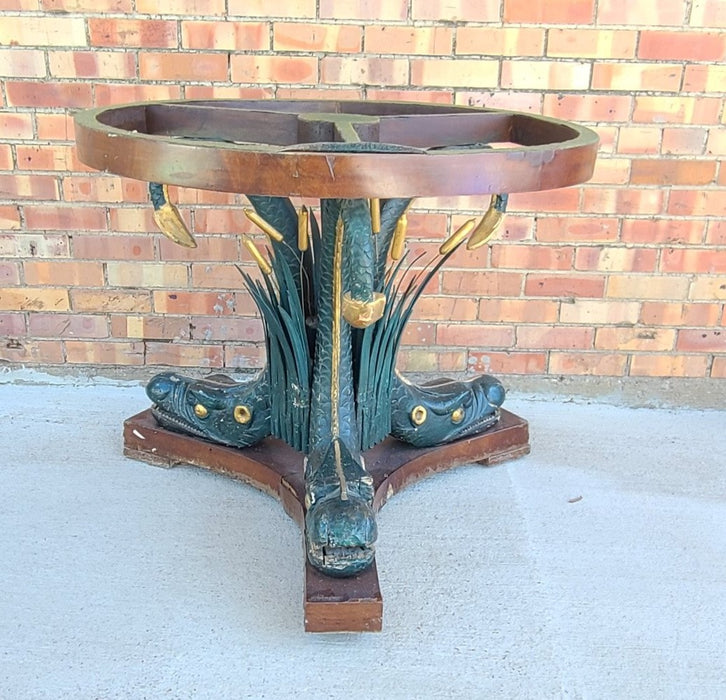 GREEN AND GILT DRAGON TABLE BASE-NO TOP