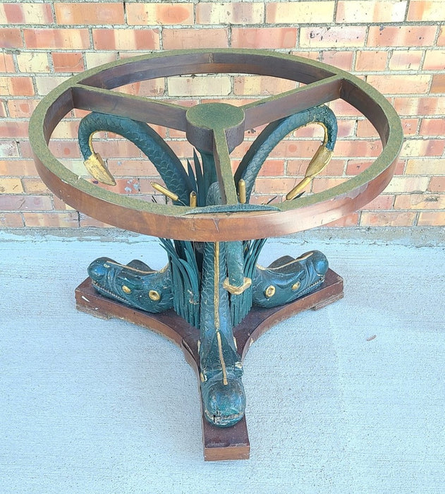 GREEN AND GILT DRAGON TABLE BASE-NO TOP