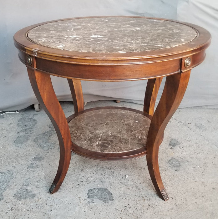 2 TIERED MARBLE TOP CENTER TABLE